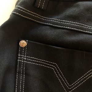 Authentic Versace Black Jeans W White stitching